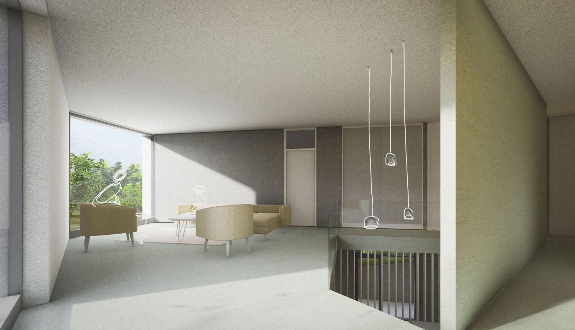 Upper-level lounge · Concept view
