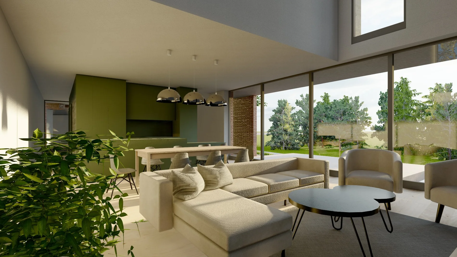 Garden-facing lounge