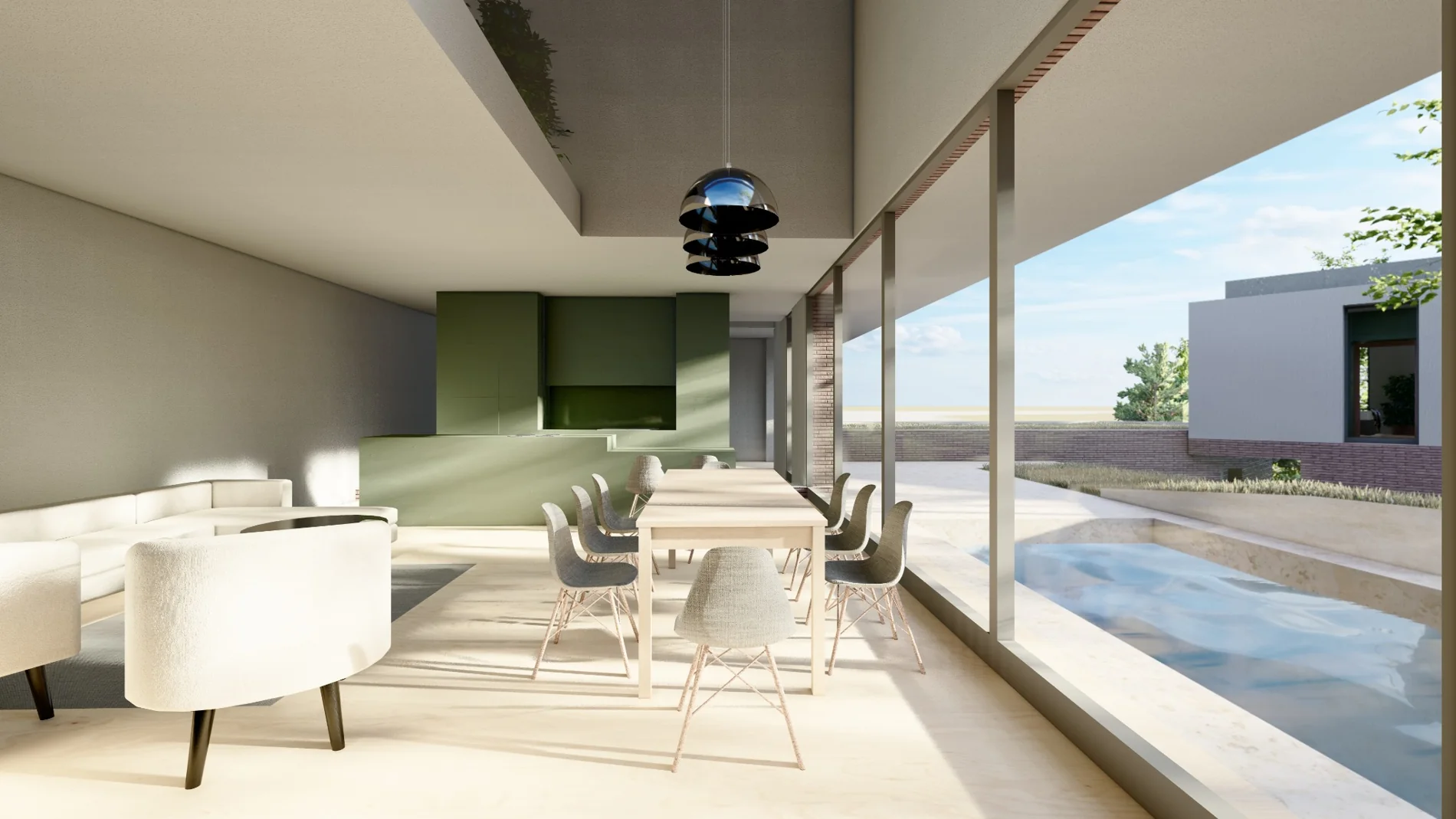 Dining room and pool view